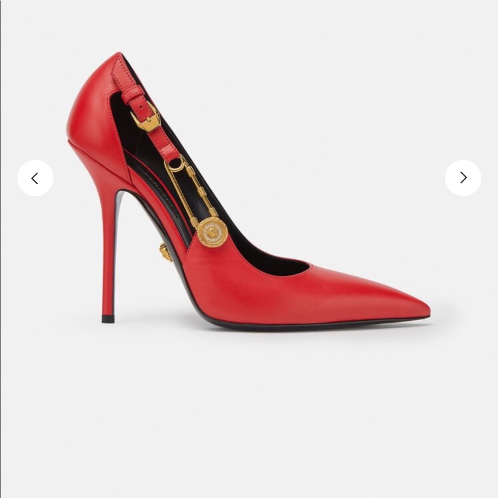 Safety Pin Leather Pumps